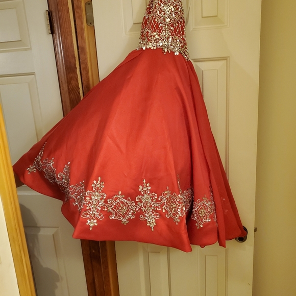 Rachel Allen Red Ballgown